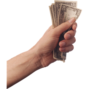 Money dollars in hand PNG image-3499